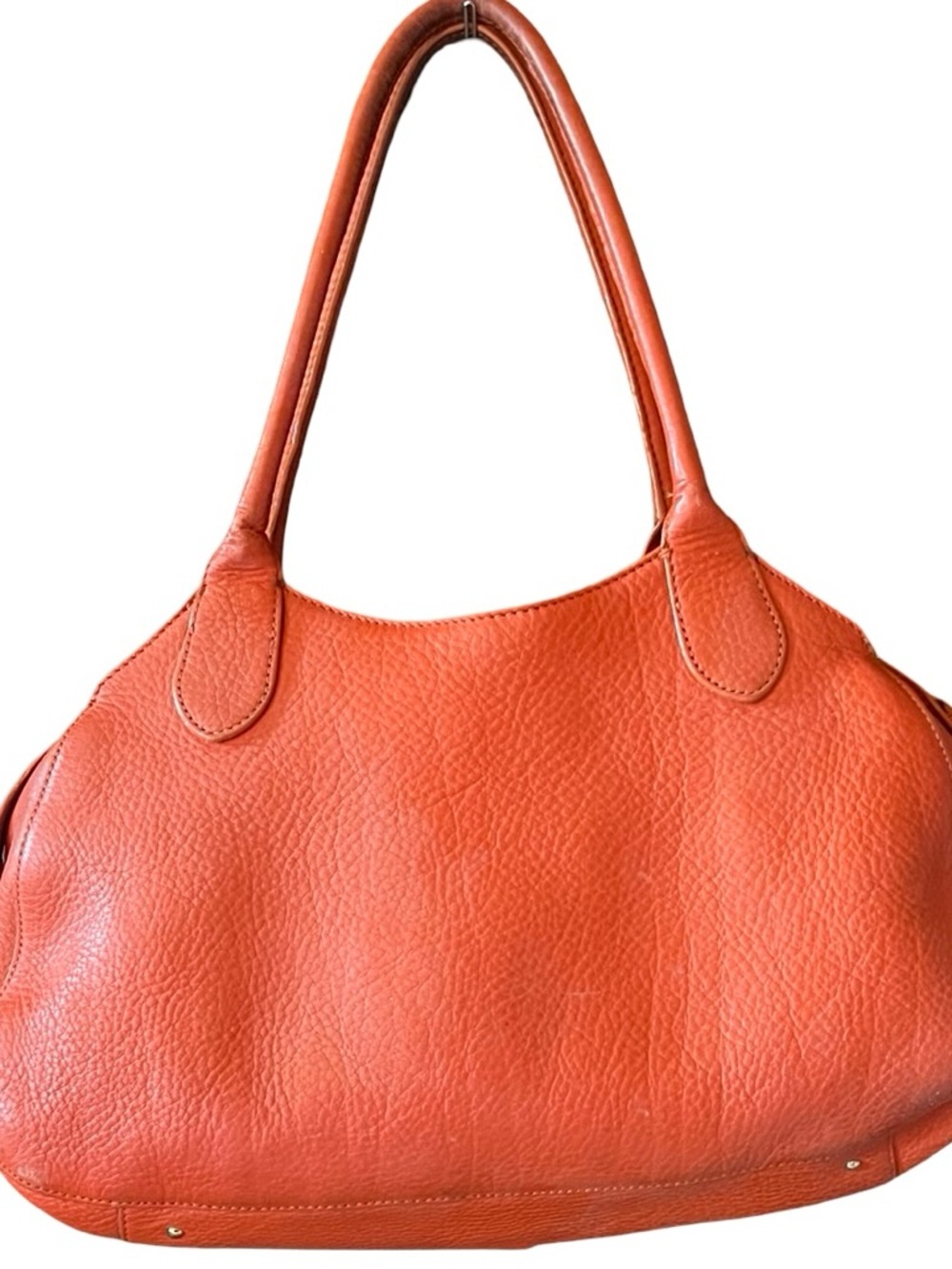 Cole Haan Orange Pebbled Leather Shoulder Bag - Picture 3 of 12